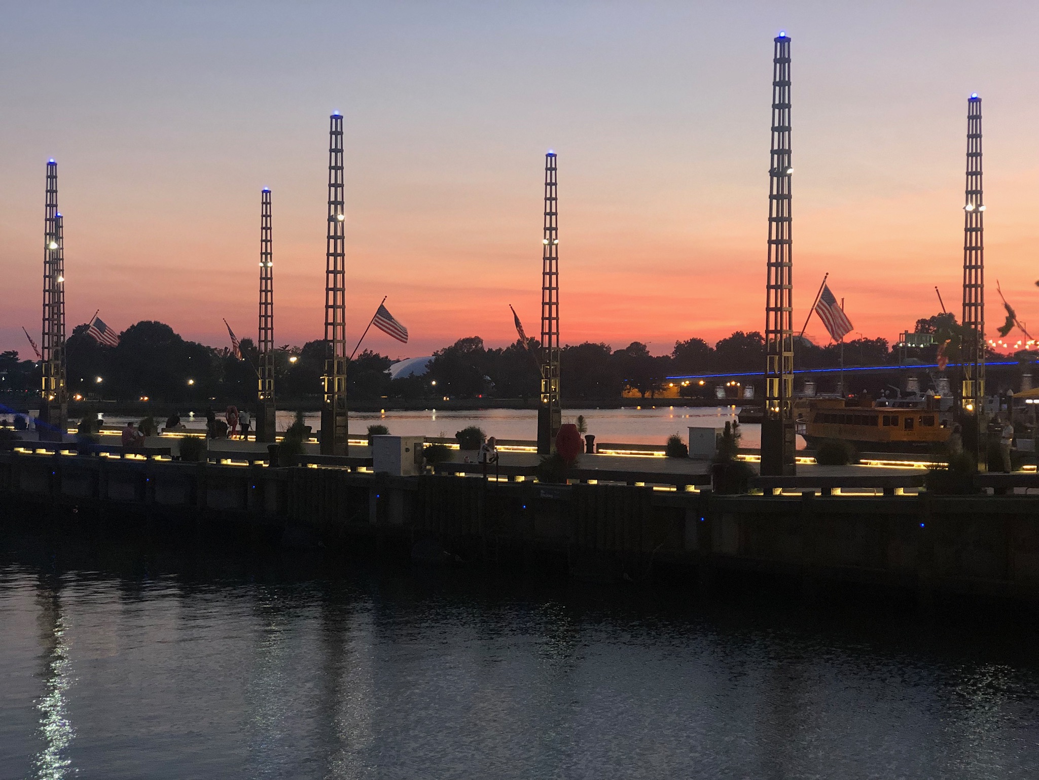 district pier, wharf DC, sunset