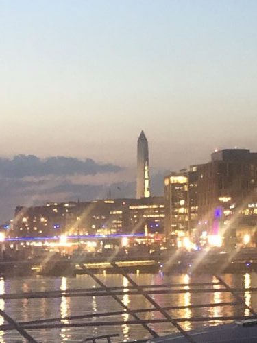 Monument at night from Gangplank